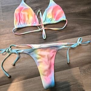 Tye dye thong bikini